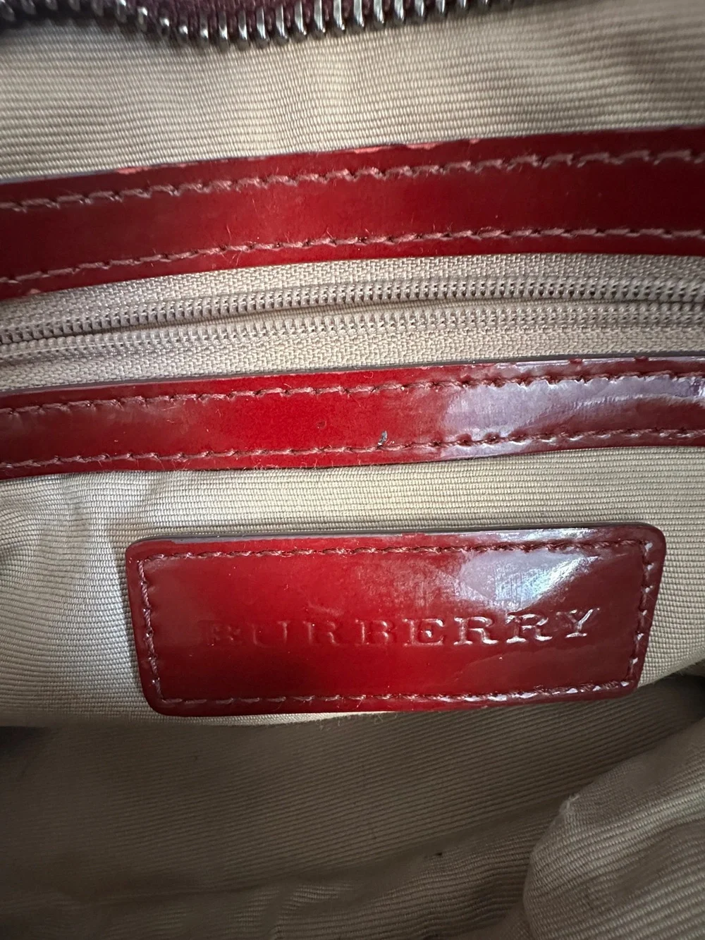Burberry vintage - Beige Nova Check Shoulder Bag with Burgundy Trim